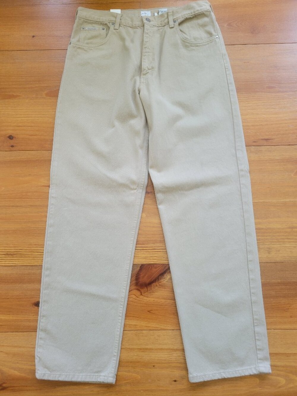 Men's Calvin Klein Easy Fit Jeans 36x32 Relaxed Fit Straight Khaki Pants New